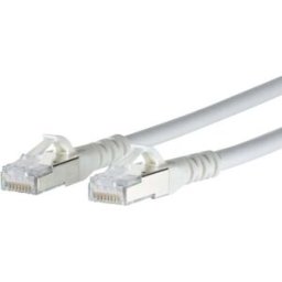 Metz Connect 1308455088-E RJ45 Câble réseau, câble patch CAT 6a S/FTP 5.00 m blanc avec cliquet dencastrement 1 pc(s)