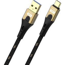 Oehlbach Câble USB USB-A mâle, USB-C® mâle 0.5 m noir/or blindage par tresse D1C9550