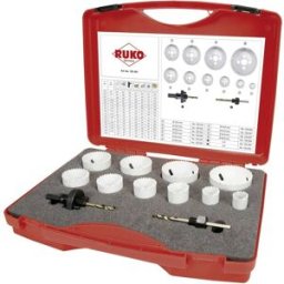 Scies-cloches bimétal HSS-Co8, 12 pcs RUKO 126303 19 mm, 22 mm, 25 mm, 29 mm, 35 mm, 38 mm, 44 mm, 51 mm, 57 mm, 64 mm Cobalt 12 pièces 1 set