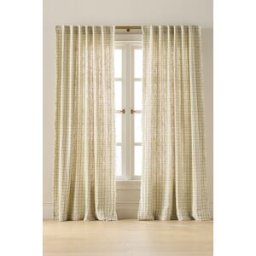 Rideau en coton tweed Verity en Green taille: 50 x 84 chez Anthropologie