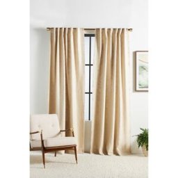 Rideau en mélange de lin de luxe en Beige taille: 108" chez Anthropologie