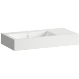 Lavabo Laufen CLASSICS H510CL60001041 800 x 405 x 135 mm, tablette à droite, avec plage de robinetterie, perçage pour robinetterie centré, avec trop-plein, blanc