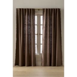 Rideau en mélange de lin de luxe en Brown taille: 5/l chez Anthropologie