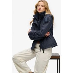 Superdry Femme Veste Coupe-vent Arctic à Capuche Navy Taille: 44