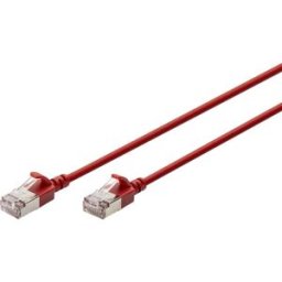 Digitus DK-1632-A-050S-R RJ45 Câble réseau, câble patch CAT 6a F/FTP 5 m rouge code couleur, blindé, multifilaire, avec manchon de protection contre les