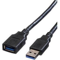 ROLINE Câble USB 3.2 Gen 1 Type A-A, M/F, noir, 0,8 m