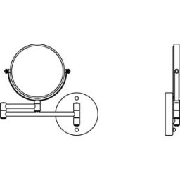 Miroir cosmétique Ideal Standard IOM A9111AA, grossissement x3, avec kit de montage, chromé