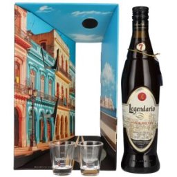 Rhum Legendario Legendario Elixir de Cuba 34% Vol. 0,7l en boîte cadeau avec 2 Verres