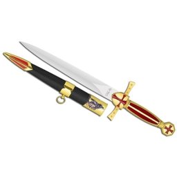 Dague Les Templiers chevalier 37cm acier doré IMPERIAL