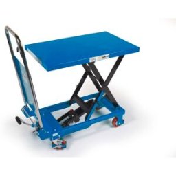 Table de travail mobile HBM, table élévatrice 150 kg, bleue