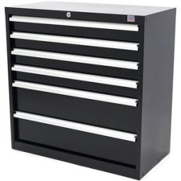 HBM Armoire à outils Profi 6 tiroirs 90 x 45 x 90 cm noir
