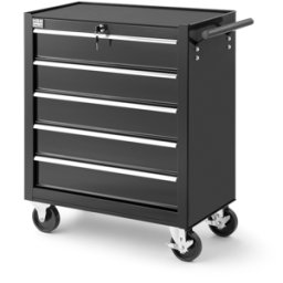Chariot à outils HBM 5 tiroirs, 62 cm, noir