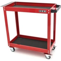 Chariot à outils mobile HBM à 2 niveaux, rouge