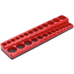 Porte-accessoires magnétique HBM pour 26 pièces de 3/8 pouce (tailles impériales), rouge