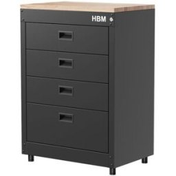 HBM armoire à tiroirs 71 cm, 4 tiroirs, noir