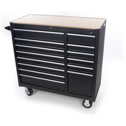 HBM Chariot à outils 14 tiroirs 100 cm, noir
