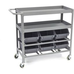 HBM Chariot à outils universel avec 6 bacs de rangement