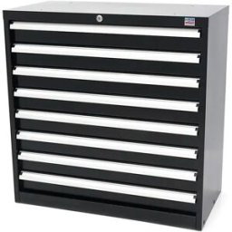 HBM Armoire à outils Profi 8 tiroirs 90 x 45 x 90 cm noir