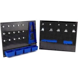 HBM Mur d'outils en acier 34 pièces avec crochets et bacs