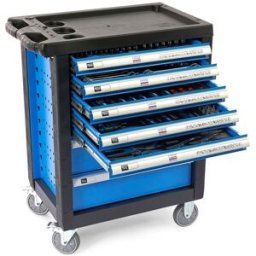 HBM servante à outils garnie 196 pièces, bleu