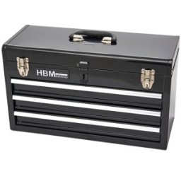 Boîte à outils HBM avec 3 tiroirs, noire