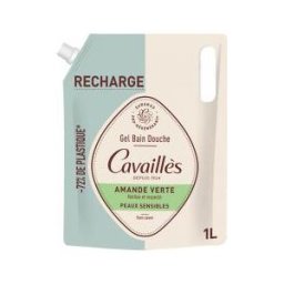 Cavaillès Gel Bain et Douche Amande Verte Peaux Sensibles Éco-Recharge 1 L - Doypack 1000 ml