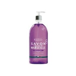 BeauTerra Savon Liquide Marseille Lavande 1 Litre - Flacon-Pompe 1 L