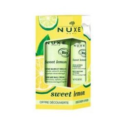 Nuxe Sweet Lemon Bio Duo Gourmand Crème Mains et Ongles 30 ml et Stick Lèvres 4 g - Coffret 2 produits
