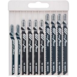 Bosch Lames de scie sauteuse Basic for Wood, set de 10 pieces 2607010629
