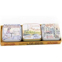 La Savonnerie de Nyons Lot de 3 Boites à Savon "Paris 1" Soins Corps