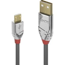LINDY Câble USB USB 2.0 USB-A mâle, USB-Micro-B mâle 3.00 m gris 36653