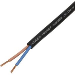 TRU COMPONENTS TC-13389156 Câble à gaine caoutchouc H05RN-F 2 x 0.75 mm² noir 50 m
