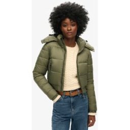 Superdry Femme Veste Courte à Capuche Fuji Vert Taille: 42