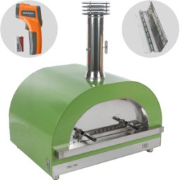 Clementi Gold - Four à bois pour pizza d'extérieur - Chambre de cuisson 80 x 60 - 4 pizzas - Vert