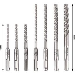 FRITZFURT 3161-2107 carbure de tungstène Jeu de forets pour marteau-perforateur 7 pièces 5 mm, 6 mm, 8 mm, 10 mm, 12 mm SDS-Plus 1 set