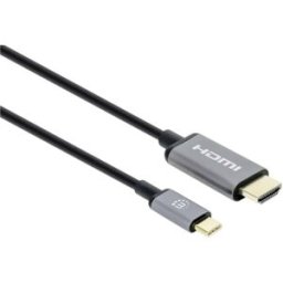 Manhattan Câble USB HDMI 2.0 Fiche mâle HDMI-A, USB-C® mâle 2.00 m noir 153607