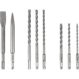 FRITZFURT 3161-3008 acier 40CR Jeu de forets pour marteau-perforateur 8 pièces 6 mm, 8 mm, 10 mm, 12 mm SDS-Plus 1 set
