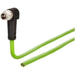 Metz Connect 142M2XA0010 M12 Câble réseau, câble patch CAT 6a S/FTP 1.00 m vert gaine PUR, résistant aux acides, résistant à lozone, résistant aux UV, pour