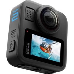 GoPro MAX2 Action Cam 360° écran tactile, protégé contre les projections deau, 4K, Bluetooth, résistant aux chocs, 8K, 360°, Stabilisation dimage