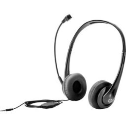 HP T1A66AA Micro-casque supra-auriculaire filaire Stereo noir Suppression du bruit du microphone volume réglable ordinateur