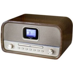 soundmaster DAB970BR1 Radio de table DAB+, FM AUX, Bluetooth, CD, USB fonction de charge de la batterie, avec télécommande, fonction réveil marron