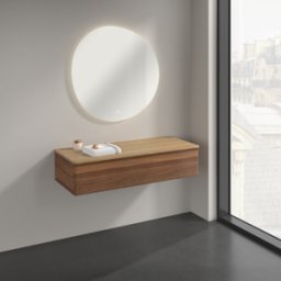 Villeroy und Boch Buffet Villeroy & Boch Antao K41001HM 120 x 26,8 x 50 cm, plan vasque couleur chêne miel, noyer chaud