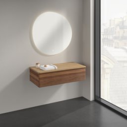 Villeroy und Boch Buffet Villeroy & Boch Antao K40101HM 100 x 26,8 x 50 cm, plan vasque couleur chêne miel, noyer chaud