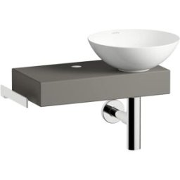 Lavabo Laufen PICCOLO NOVO H561PN37071111 555 x 320 x 400 mm, tablette à gauche, un trou de robinetterie, sans trop-plein, finition Gravel Matt