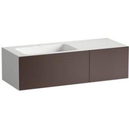 Lavabo Laufen FOLIO H580FO75231111 1254 x 500 x 350 mm, avec plage de robinetterie, un trou de robinetterie centré, sans trop-plein, coloris : Terre