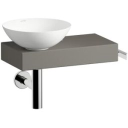 Lavabo Laufen PICCOLO NOVO H561PN47071111 555 x 320 x 400 mm, tablette à droite, un trou de robinetterie, sans trop-plein, coloris : Gravel Matt