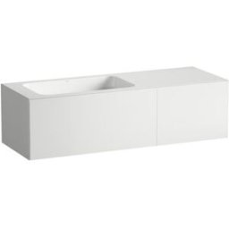 Meuble vasque Laufen FOLIO H580FO75251121 1254 x 450 x 350 mm, sans plage de robinetterie, sans perçage pour robinetterie, sans trop-plein, blanc mat