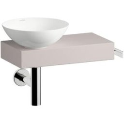 Lavabo Laufen PICCOLO NOVO H561PN47081111 555 x 320 x 400 mm, tablette à droite, un trou de robinetterie, sans trop-plein, finition Oyster Matt