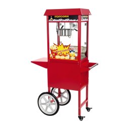 Machine à popcorn avec charriot - rouge