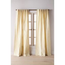 Rideau en coton tissé à rayures Costanza en Yellow taille: 50 x 84 chez Anthropologie